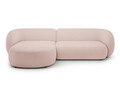 Coltar stanga 3 locuri, Kate, Micadoni, 285x176x76 cm, tesatura boucle, roz pudra
