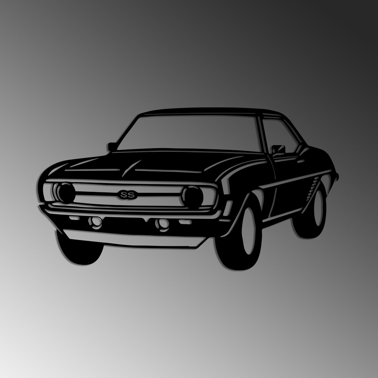 Decoratiune de perete, Chevrolet Camaro SS, Dimensiune: 60 x 33 cm , Negru — imaginea 4