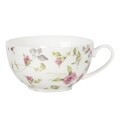 Set ceainic si ceasca cu farfurie, Charming Flowers, Clayre & Eef, portelan, 400 ml