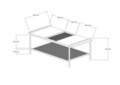 Masuta de cafea, Puqa Design, Mata, 120x45x54 cm, PAL, Pin Atlantic / Negru