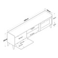 Comoda TV, Wren, AA101 - 2556, 180 x 55 x 35 cm, pal melaminat, alb/nuc