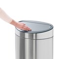 Cos de gunoi cu soft touch, Brabantia, Touch New Matt, 23+10 L, 30.5x43.5x72.5 cm, otel, argintiu