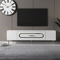Comoda TV, Olivia, Dekop3, Alb / Argintiu