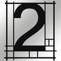 Numar casa pentru poarta/usa Two, metal, 14 x 16 cm, negru, cifra 2