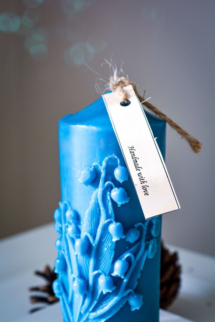 Lumanare, Ers1256, 13x7 cm, Albastru - imagine 5