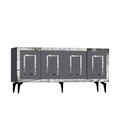 Consola, Olivia, Karya, 150x40x79 cm, PAL , Antracit / Argintiu