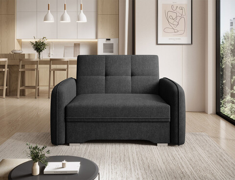 Canapea extensibila 1 loc, ELTAP, Laine, 102x109x84 cm, lemn/poliester, negru