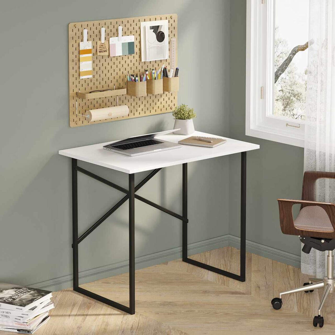 Birou Hanah Home Modena 90x76x60 cm PAL Alb