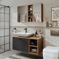 Set Dulap de Baie cu Chiuvetă și Oglindă (2 Piese), Hanah Home, 2474, MDF, Pin Atlantic / Antracit