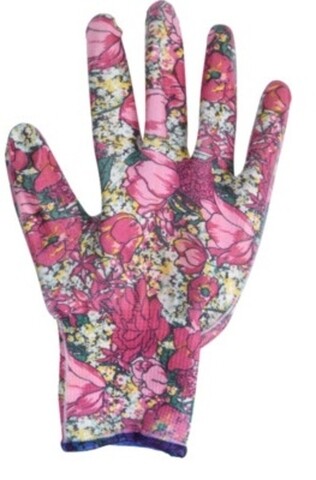 Manusi pentru gradinarit Flower, L, poliester, roz