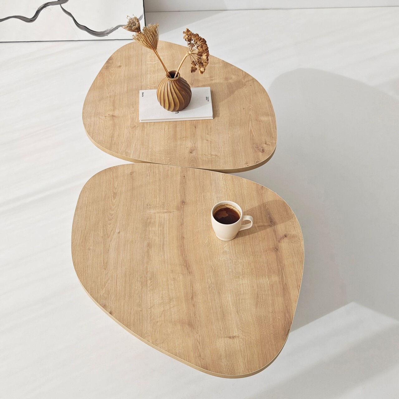 Masuta de cafea, Hanah Home, Stones, 125x38x60 cm, Maro - view 9