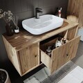 Dulap de baie cu chiuvetă, Hanah Home, 2565, MDF, Maro