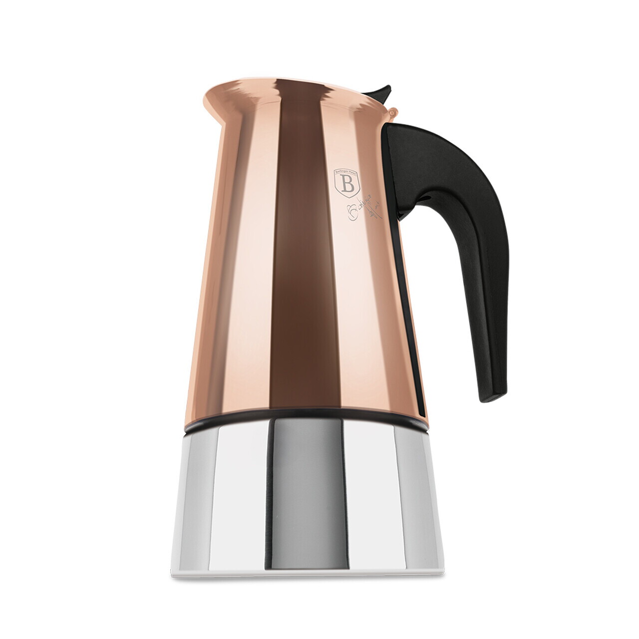 Aparat de cafea Berlinger Haus, Rose Gold, 9 cesti, 450 ml, inox 18/10, roz/argintiu - imagine 4