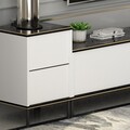 Comoda TV, Inarch, Imaj, 180x45.2x35 cm, PAL, Alb / Negru / Auriu