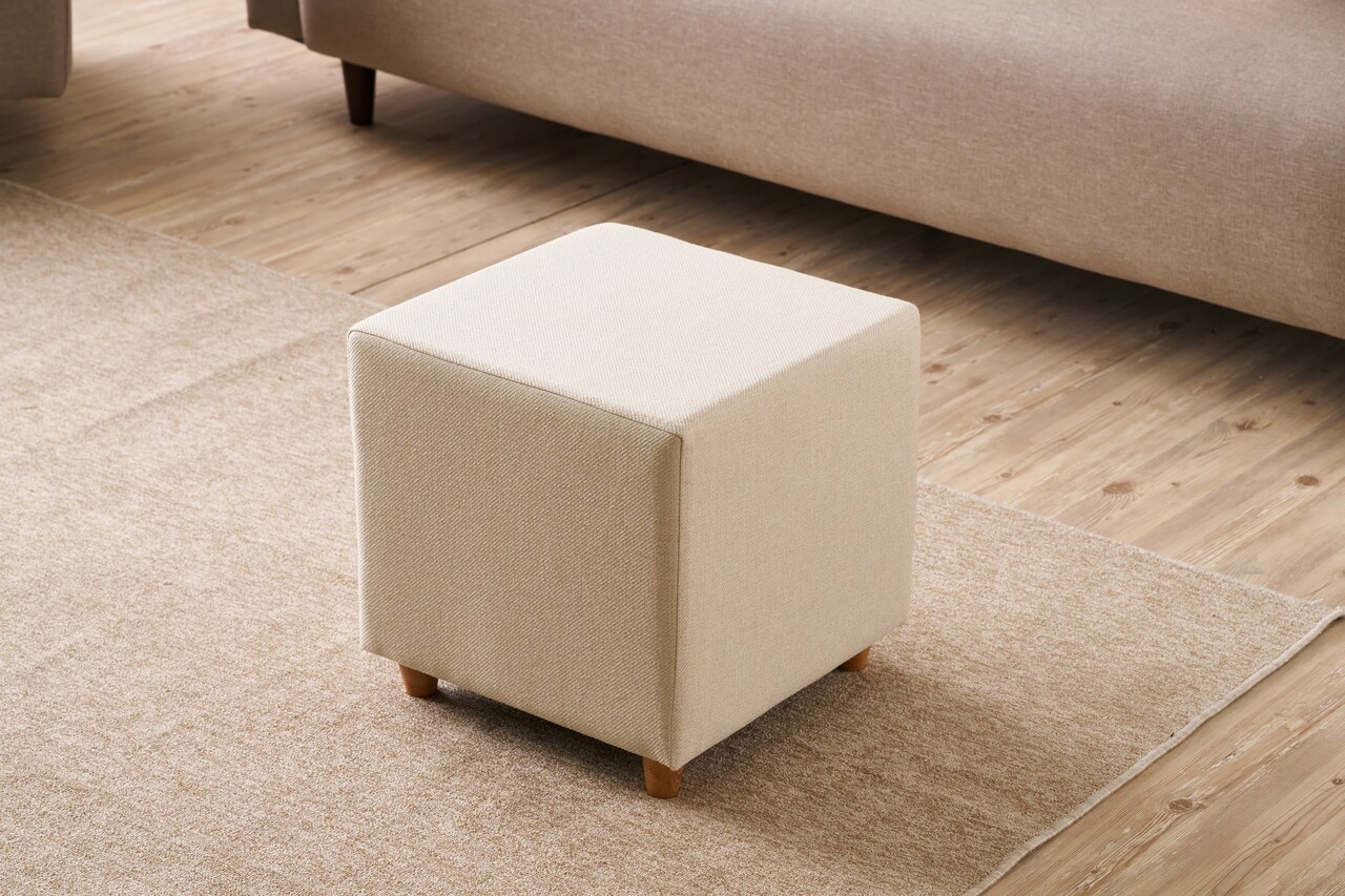 Taburet, Atelier del Sofa, 825BLC5169, Lemn, Crem - view 2