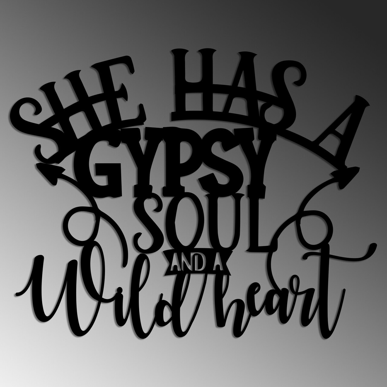 Decoratiune de perete, Gypsy Soul, Dimensiuni: 55 x 43 cm , Negru — imaginea 4