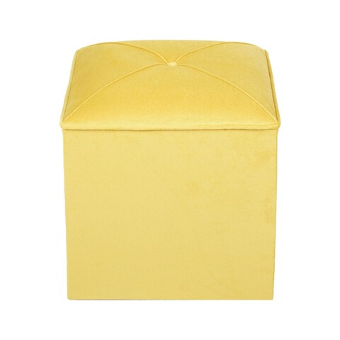 Taburet, Atelier del Sofa, 558ZEN1385, Frame: 100% SOLID FIR WOOD, Galben mustar