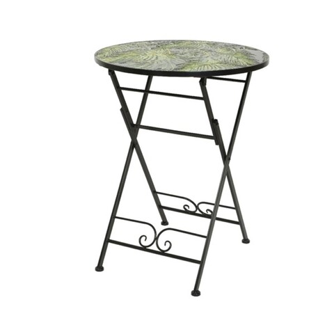 Masa pentru gradina Palm leaf, Decoris, 60x76 cm, negru