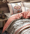 Lenjerie de pat dubla (EU) (IT), Felix - Tile Red, Cotton Box, Bumbac Ranforce