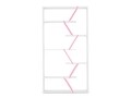 Biblioteca Rafevi Tars, 84 x 24 x 157 cm, PAL/metal, alb/roz