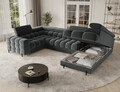 Coltar extensibil dreapta 3 locuri ELTAP, RT-06SO, Fectory, 346x205x93 cm, lemn/poliester, gri inchis