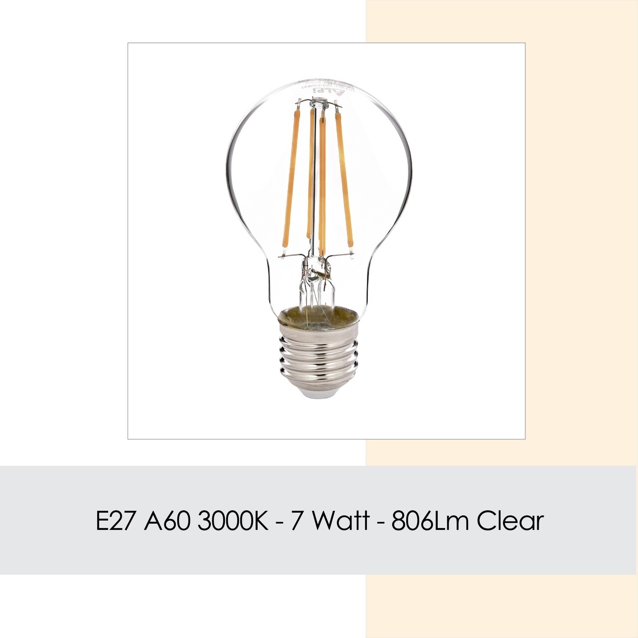 Bec LED, Sage, E27 A60 Gün Işığı, E27, 7 W, 3000K, 806 Lm, Sticla