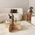 Masuta de cafea, Neostill, Bubble, 75x35x75 cm, Sticla temperata , Maro