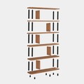 Biblioteca, Dora, Meta 688DRA1208, 120 x 168.5 x 28 cm, pal melaminat, negru/pin