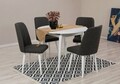 Set masa extensibila si 4 scaune, Vella, Vina 1053, PAL, Alb / Antracit