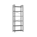 Biblioteca cu 6 rafturi Industrial, Vasagle, 66x30x186 cm, max 50 kg. PAL/otel, negru abanos