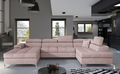 Coltar extensibil dreapta 5 locuri ELTAP, Edr-50, Eduardo, 337x205x88 cm, lemn/poliester, roz deschis