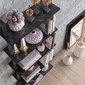 Corp biblioteca, Hadley, Piante, 60x174x22 cm, Negru