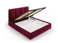 Pat tapitat cu somiera rabatabila si lada depozitare, Juniper, Mazzini Sofas, 208x170x104 cm, catifea, bordo