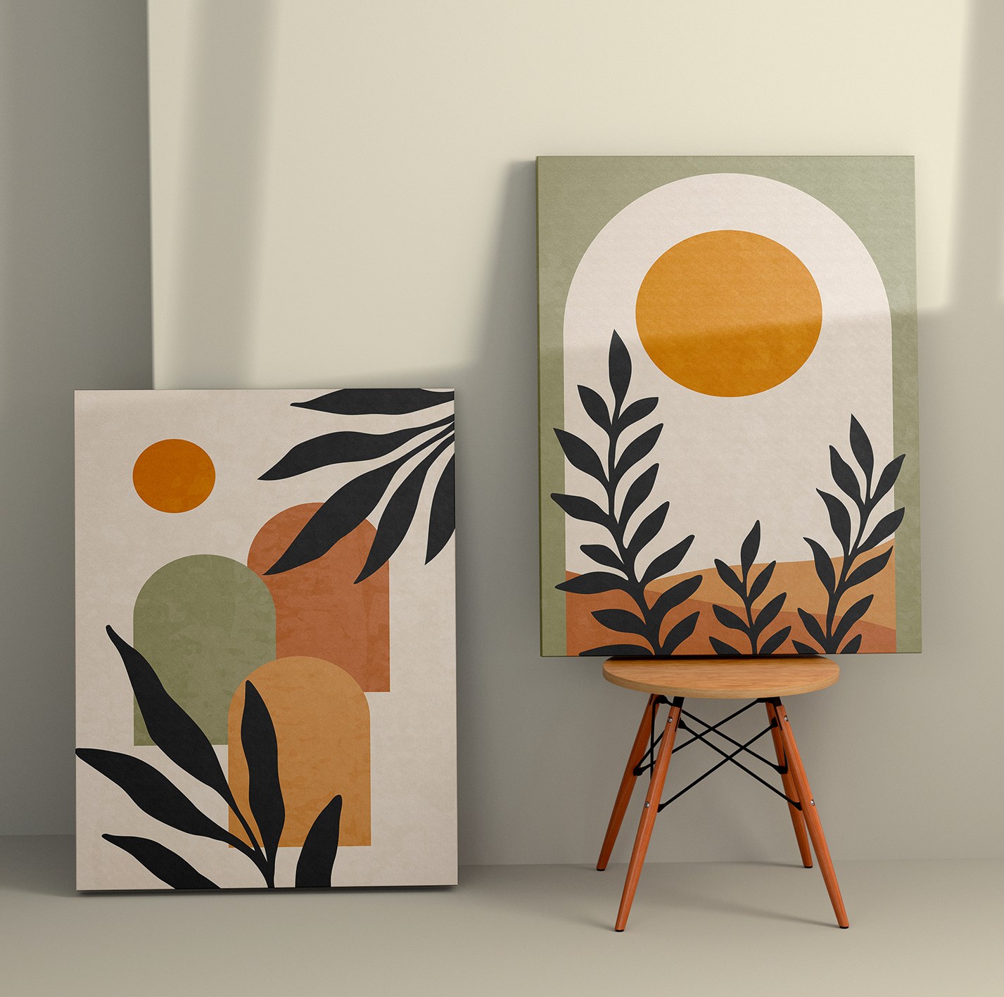 Tablou decorativ, 2KNV4273, Canvas, Lemn, Multicolor
