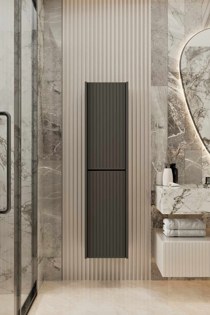 Dulap de baie, Hanah Home, Capella, 34x138x32 cm, MDF, Gri - view 2