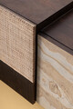 Bufet Kibik, Bizzotto, 180x42x75 cm, lemn de mango/piatra naturala/ratan, maro/natural