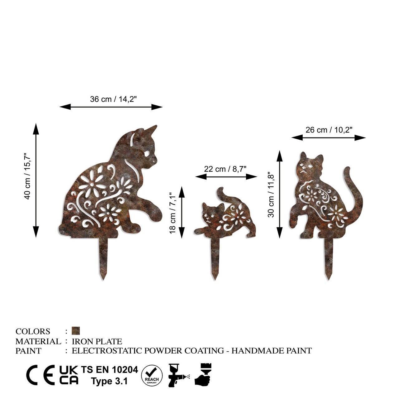 Obiect decorativ de grădină, Fam 09, Maro antichizat - imagine 6