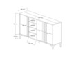 Consola, Puqa Design, Dora, 160x90x40 cm, PAL, Atlantic / Antracit