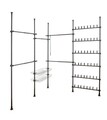 Suport extensibil pentru incaltaminte, Wenko, Herkules Pull-out Shelf, 48 perechi, inox/plastic/polipropilena, negru