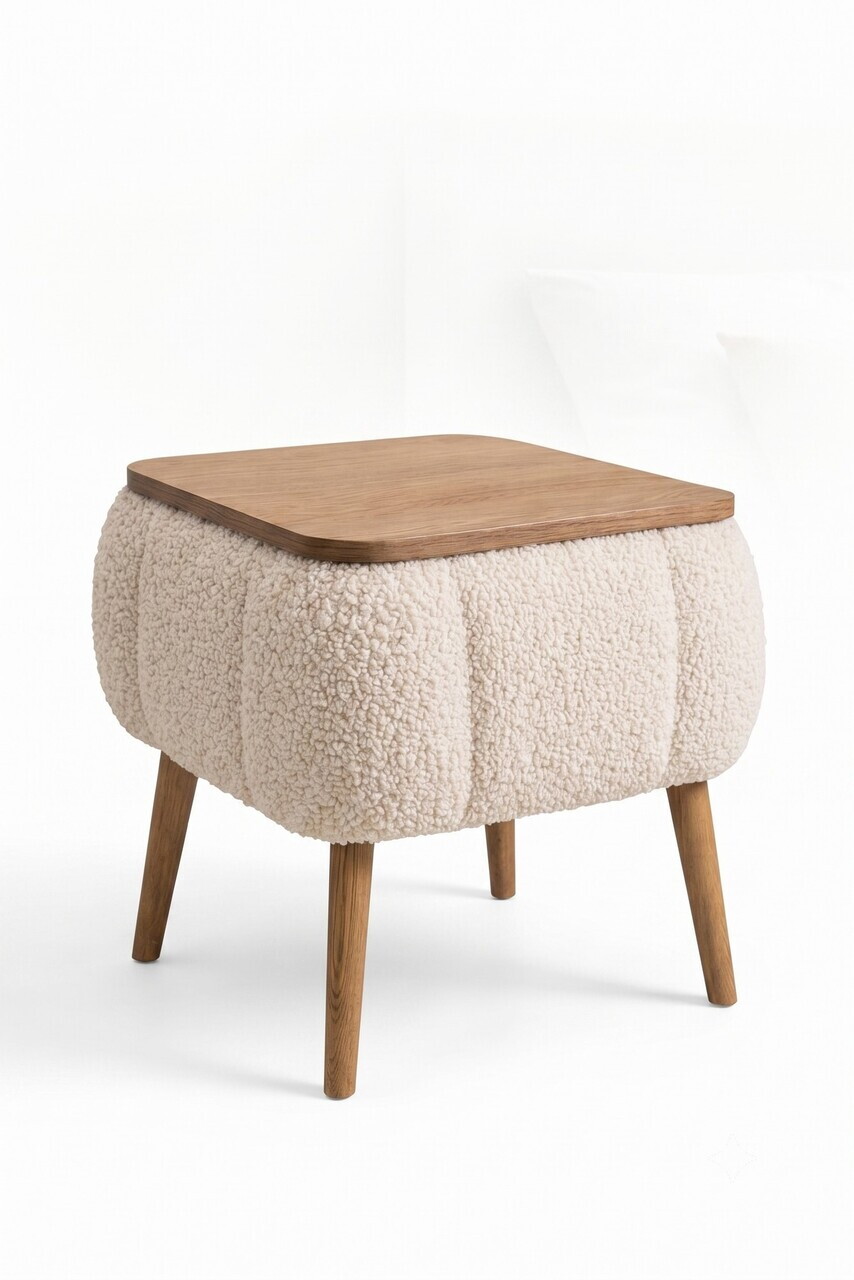 Noptiera, Hanah Home, Lina, 50x45x40 cm, Bej — imaginea 4