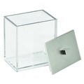 Suport pentru betisoare de urechi si dischete demachiante, Clarity, iDesign, 9x6.5x11 cm, transparent