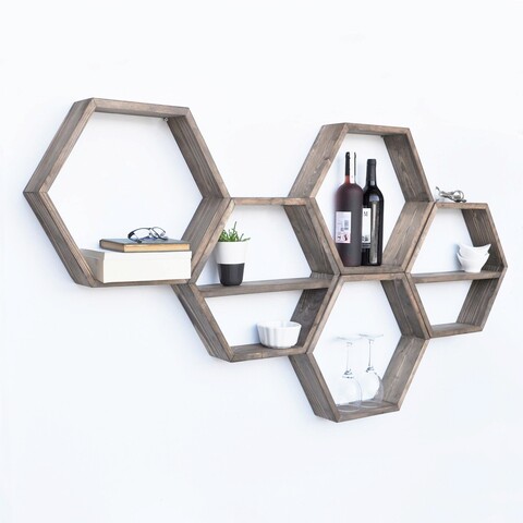 Raft de perete, evila originals, hex003, 40x40x10 cm, nuc