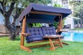 Balansoar de gradina 3 locuri, Swingo, Viva 2400, 237x100x175 cm, Cadru: 100% MID, Antracit