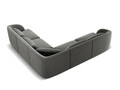 Coltar reversibil 5 locuri, Tulum, Cosmopolitan Design, 255x255x70 cm, catifea, gri deschis