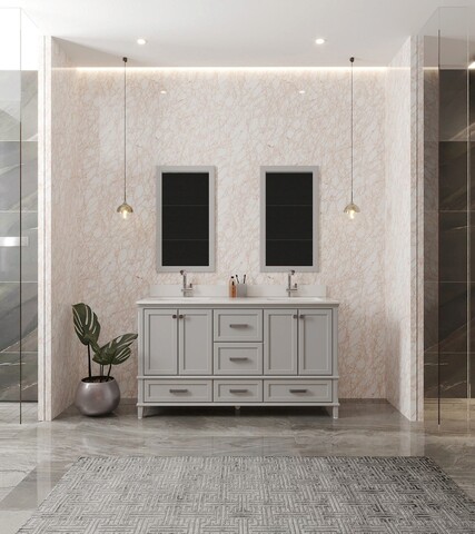 Set mobilier de baie (3 piese), Jussara, Yukon 60, Gri Jussara
