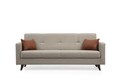 Canapea extensibila cu 3 locuri, Misty, 730MST1206, Cadru: METAL/LEMN, Bej