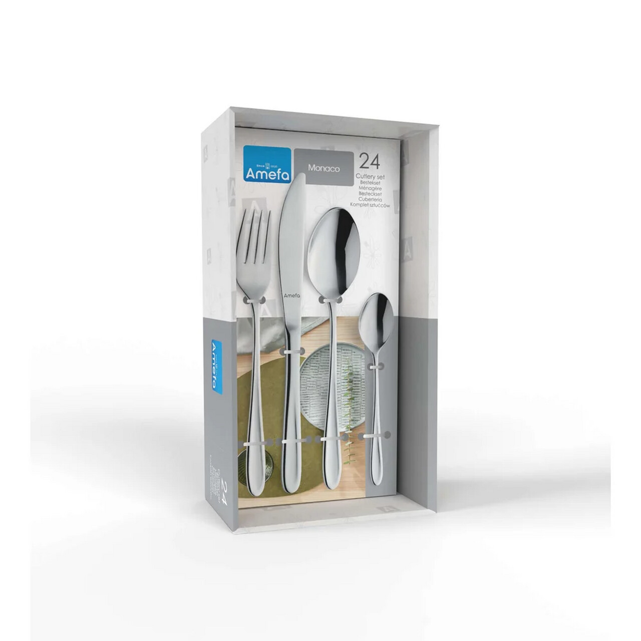 Set tacamuri 24 piese Amefa, Monaco, inox 18/10, argintiu — imaginea 11