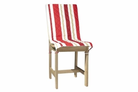Husa spatar scaun 47x100 cm, red stripes, 100% bumbac, rosu
