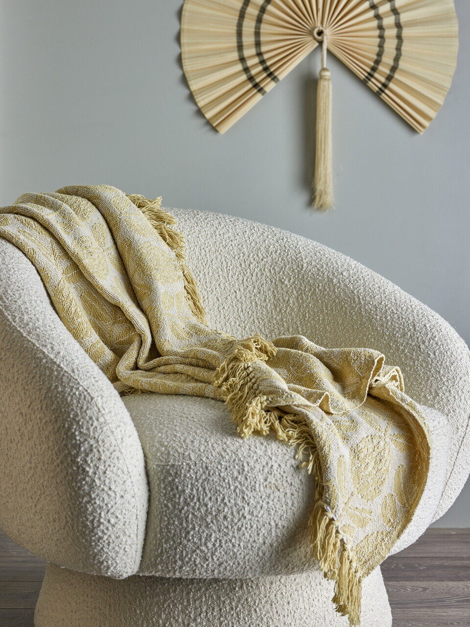 Pled, Bloomingville, Pratello, 130x160 cm, amestec bumbac, galben - imagine 5