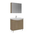 Set Dulap de Baie cu Chiuvetă și Oglindă (2 Piese), Hanah Home, Purus 80, Stejar